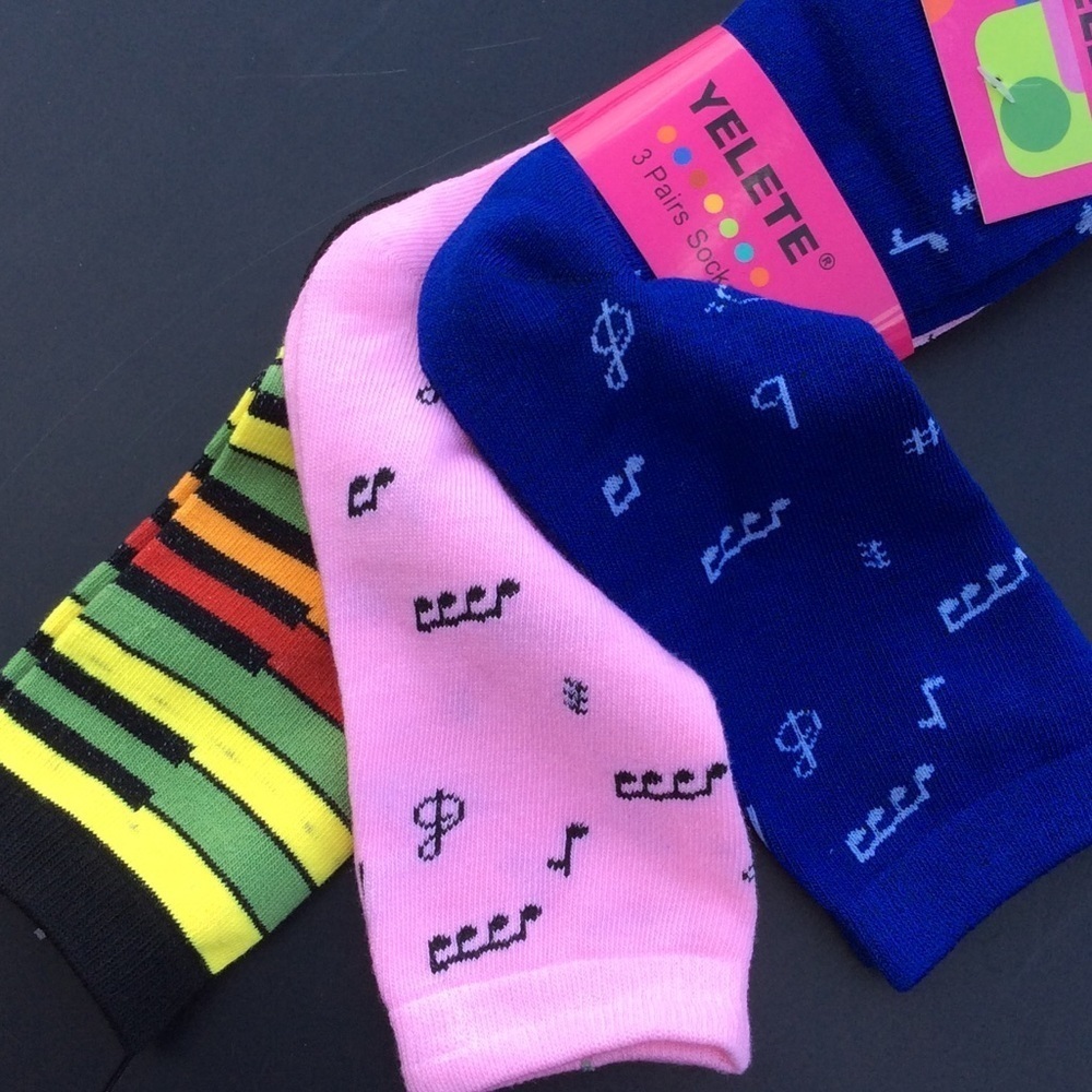 3-pack Women’s Music Themed Socks
